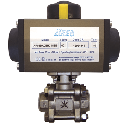 TAWD S900 + SIRCA AP | PNEUMATICALLY ACTUATED 3PC BALL VALVE – SPRING RETURN